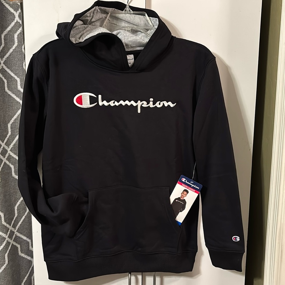 Champion Youth Hoodie Black, Size L-(14/16) NWT